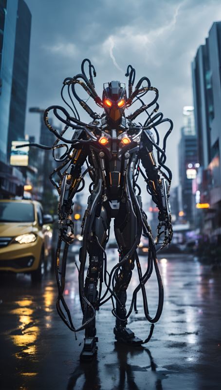 Eclipse of Chaos - A colossal robot melakukan sesuatu in a futuristic cityscape pengaturan during a thunderstorm waktu 6d2d 4d47 b7a9 5561af4c29c3 1 - Image Copyright: contato@agideia.com.br