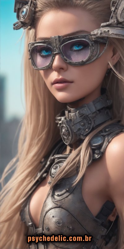 Profissões da Boneca Barbie - A hyper realistic ultra detailed photograph of a futuristic beautiful doctor barbie wearing sunglasses at a dystopian city - Image Copyright: contato@agideia.com.br